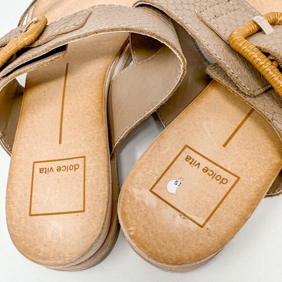 NEW Dolce Vita Perris Leather Double Strap Slide Sandal, Size 6.5, MSRP $100 - Picture 12 of 13